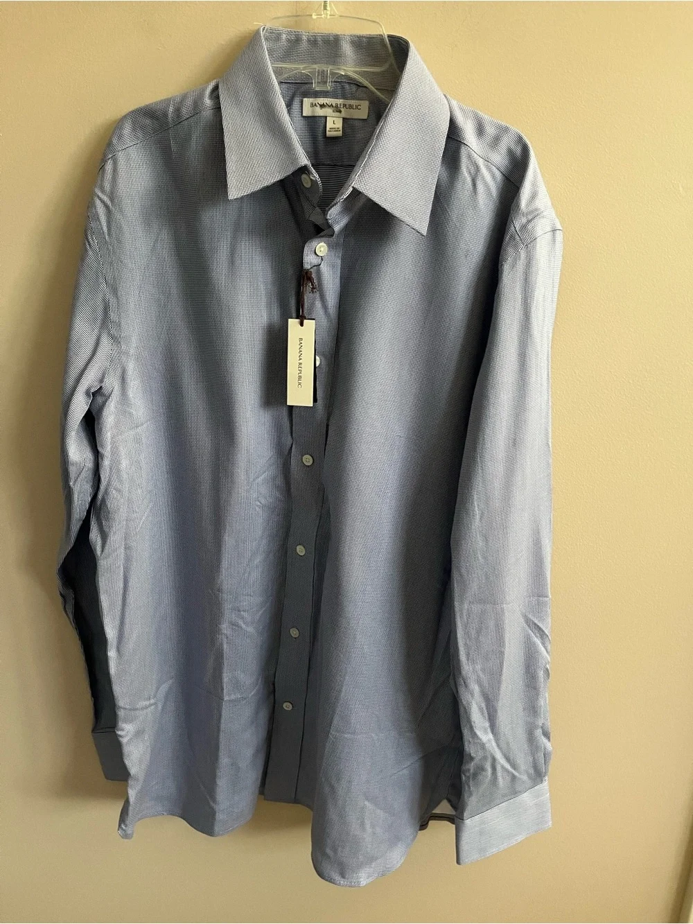 NWT-Banana Republic Men’s Slim-Fit Wrinkle Resistant Dress Shirt, Large